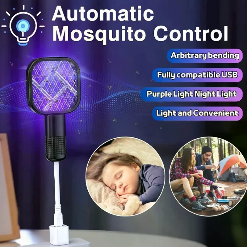 Outdoor Camping Bug Zapper - USB Mosquito Swatter Trap UV Light