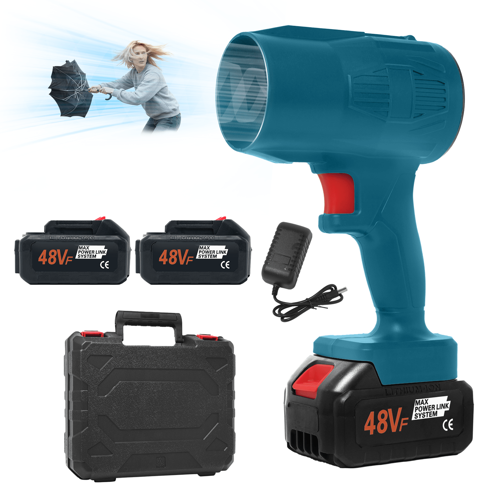 Camping Outdoor Or Indoor - Handheld Black Powerful Blower Equipped With