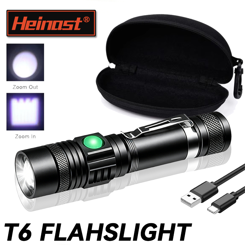Outdoor Camping Decor - T6 LED Rechargeable Flashlight,18650 Zoomable Torch,