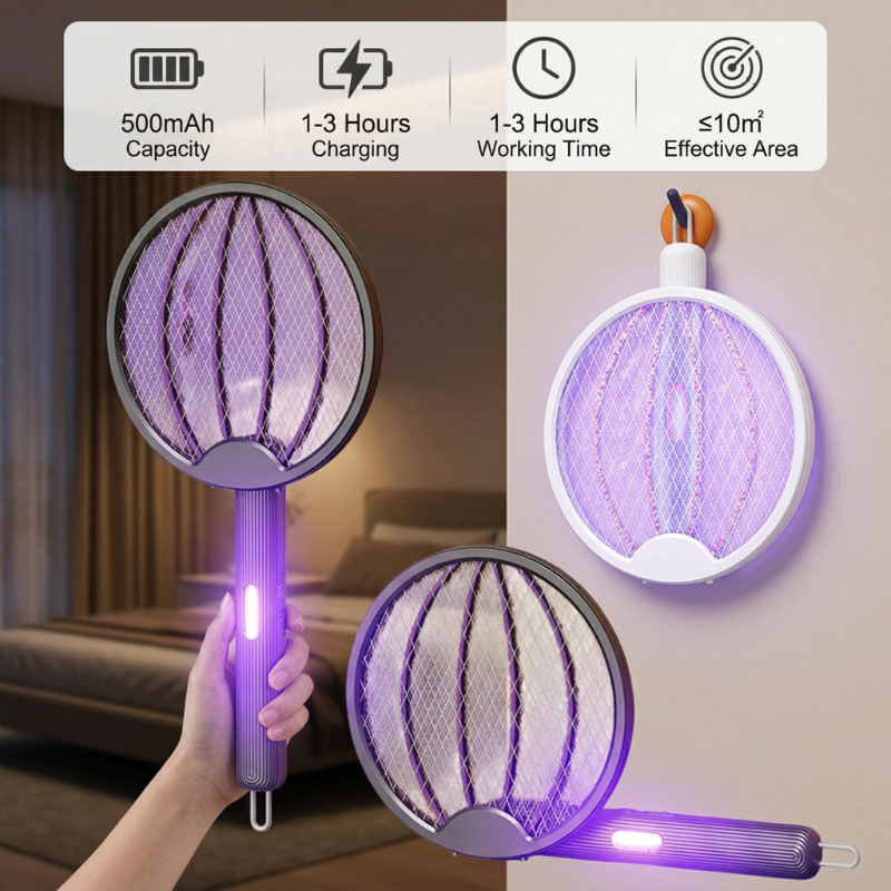 Outdoor Camping Bug Zapper - Electric Mosquito Swatter Foldable USB Rechargeable