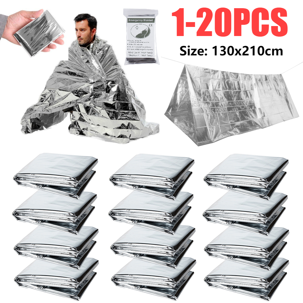 Outdoor Camping Rug Waterproof - 1-10PCS Emergency Thermal Blanket Outdoor Survival