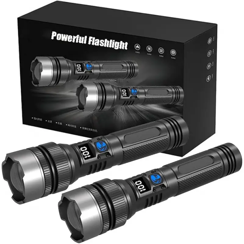 Outdoor Camping Decor - Ultra-Bright Rechargeable Flashlight, Compact & Lightweight