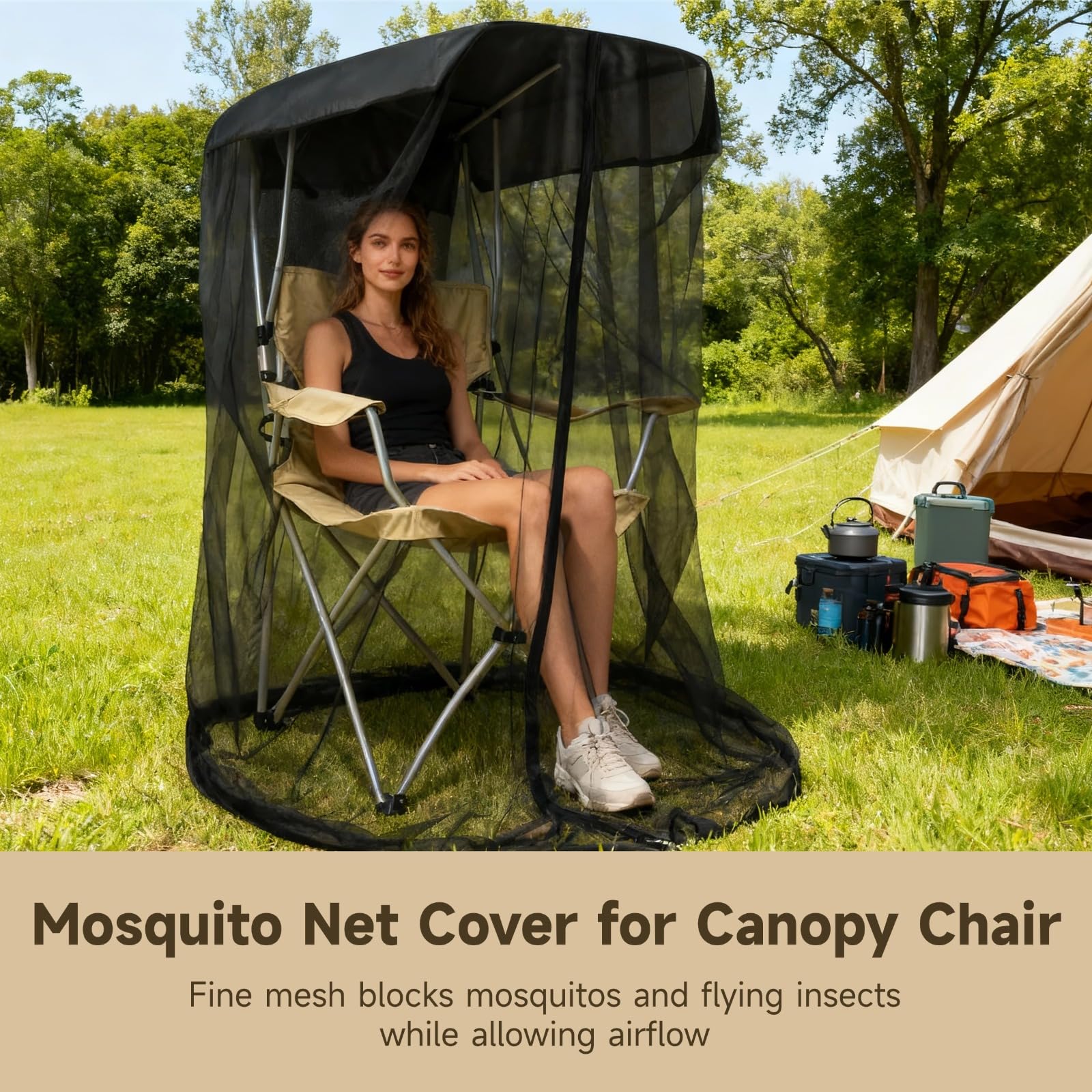 Outdoor Camping Bug Zapper - Outdoor Portable Mosquito Net Chair Tent