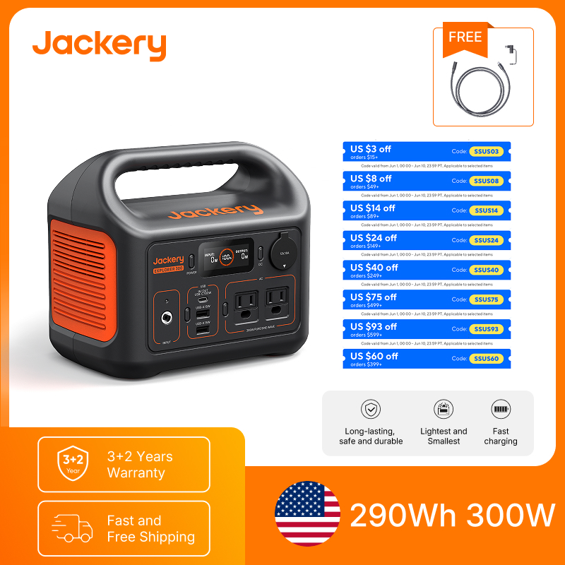 Outdoor Camping Kit - Jackery Portable Power Station Explorer 300New