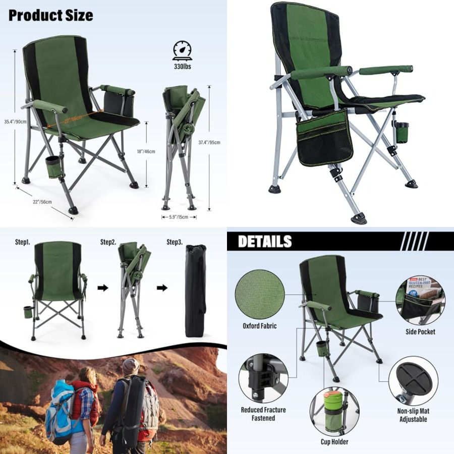 Outdoor Chair Camping - Camping Chair for Adults, Heavy Duty