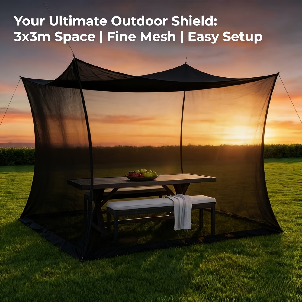 Outdoor Camping Bug Zapper - Four Corner Double Door Mosquito Net