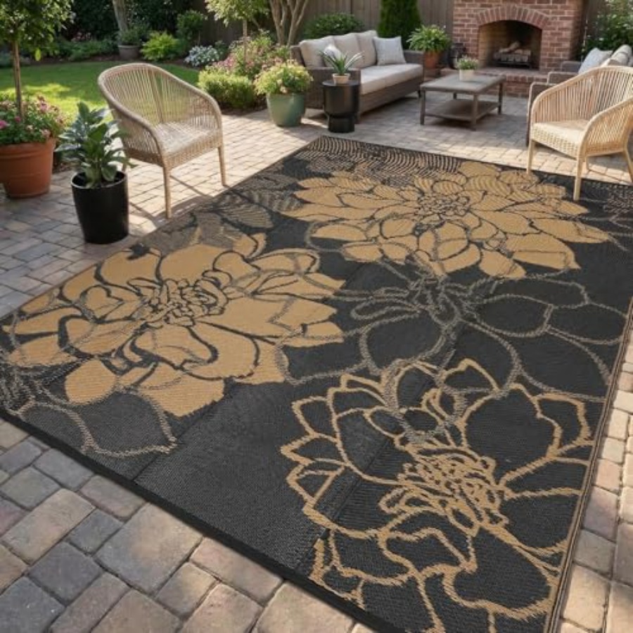 Outdoor Camping Rugs 9X18 - Outdoor Patio Rug 9x18 Waterproof Plastic