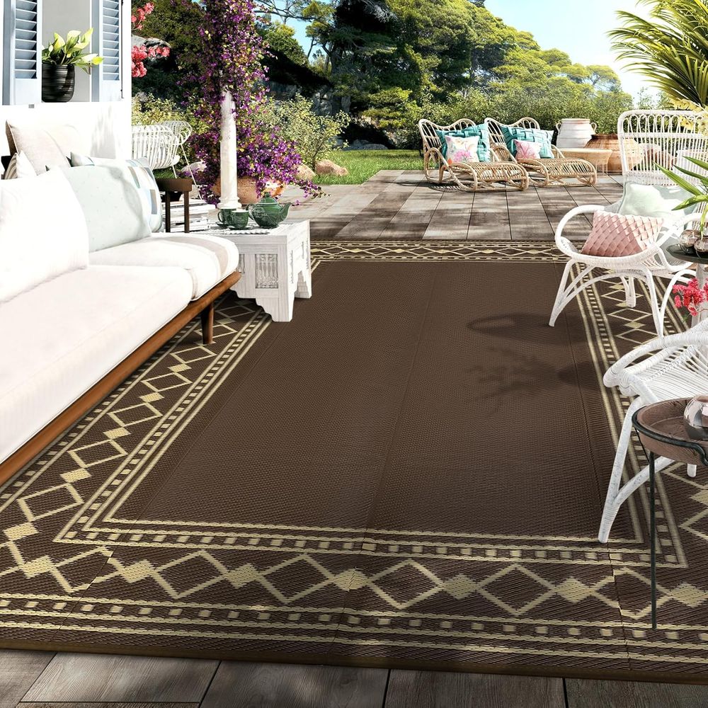 Outdoor Camping Rugs 9X18 - Reversible Outdoor Rug 9x18 Feet -