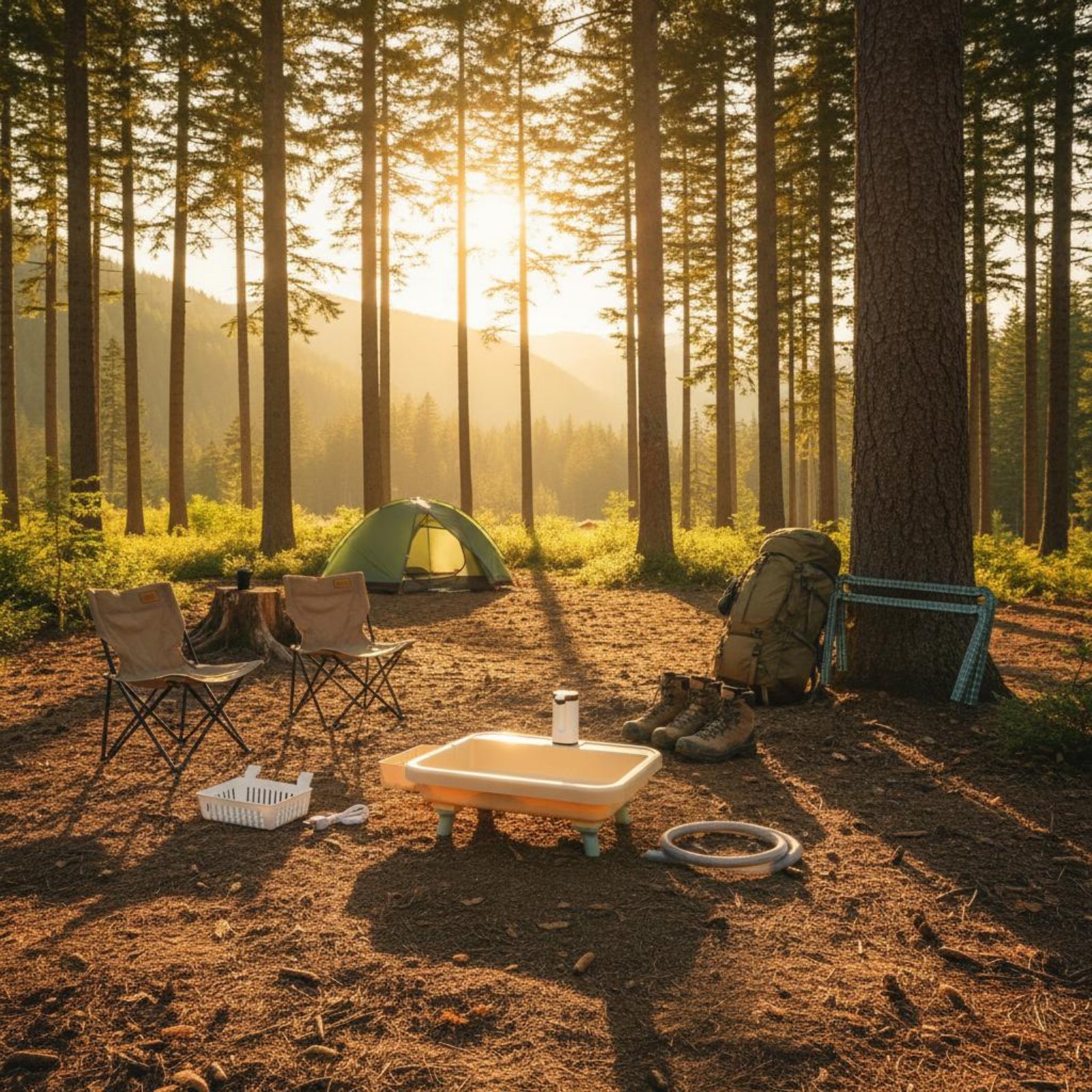 Outdoor Camp - Portable Hand Washing Station Single-Button Function