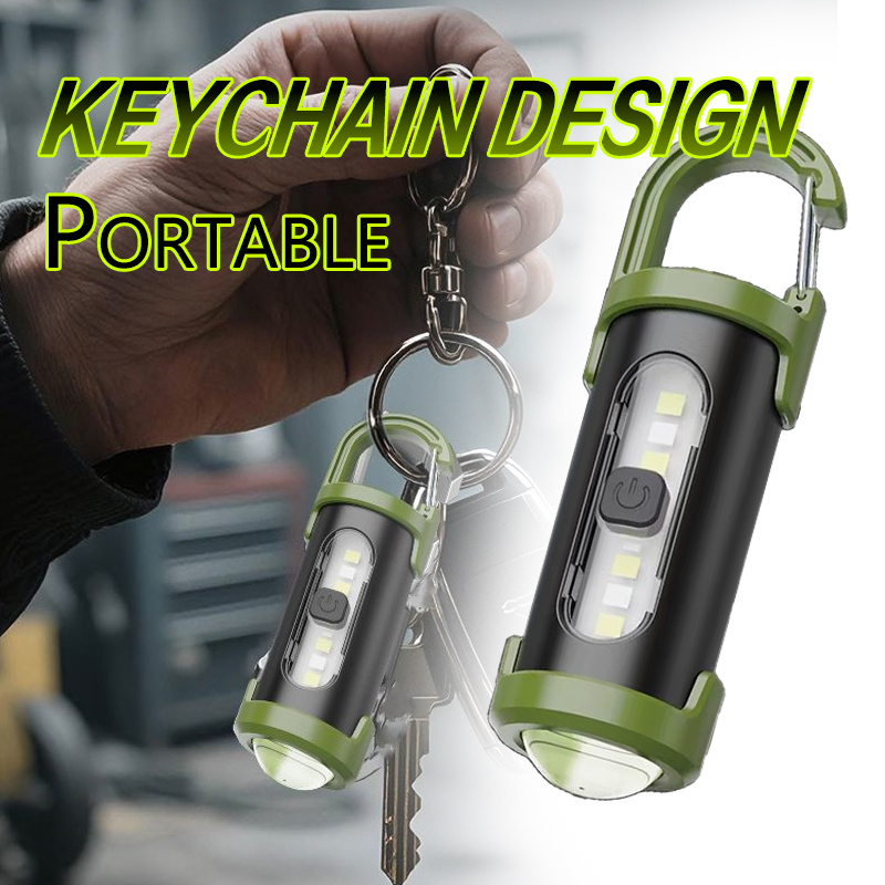 Outdoor Camping Decor - Powerful EDC LED Flashlight Keychain Rechargeable