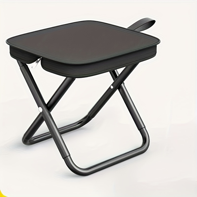Outdoor Chair Camping - 1pc Portable Folding Iron Alloy Stool,