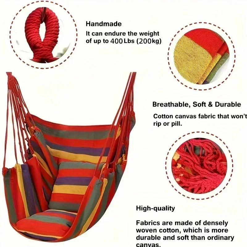 Hot Colorful Striped Canvas Ha - Camping Outdoor Or Indoor บทวิจารณ์และราคา