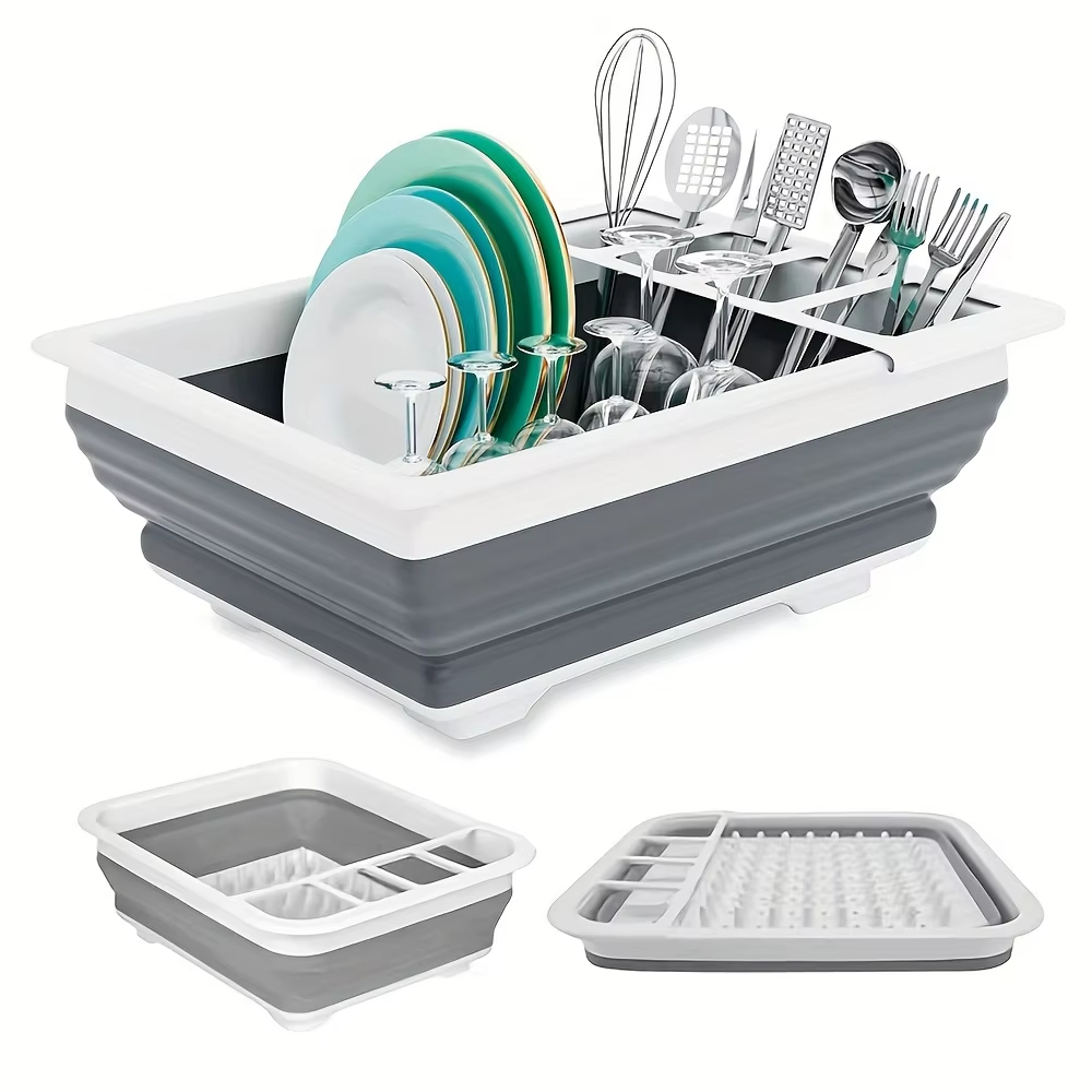 Collapsible Dish Drying Rack w - Camping Quiet บทวิจารณ์และราคา
