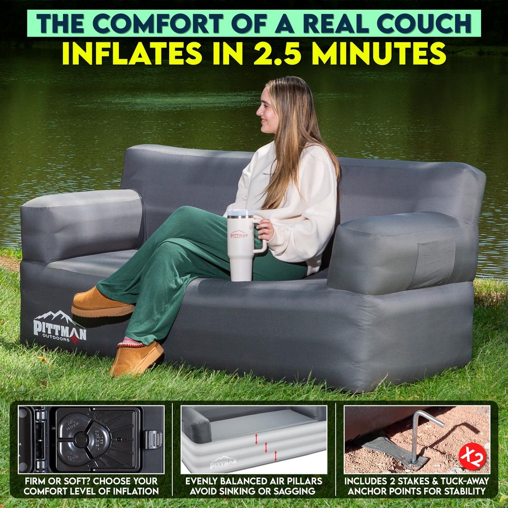 Inflatable Couch with Built in - Camping Outdoor Or Indoor บทวิจารณ์และราคา
