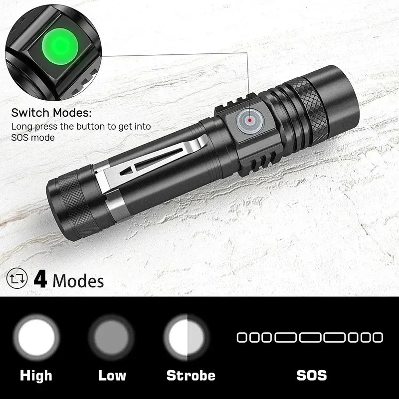 Rechargeable T6 Handheld Flash - Outdoor Camping Decor บทวิจารณ์และราคา