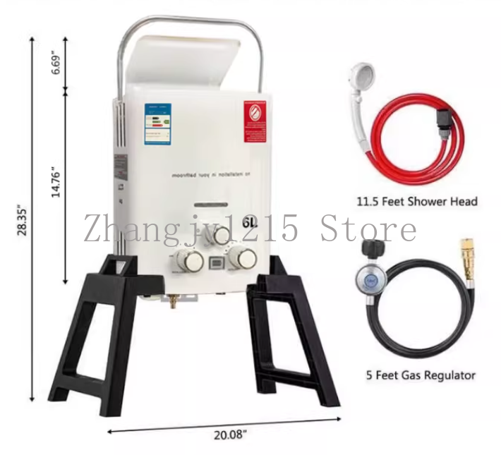 Propane LPG  Gas Tankless Wate - Outdoor Camping Hot Water Shower บทวิจารณ์และราคา