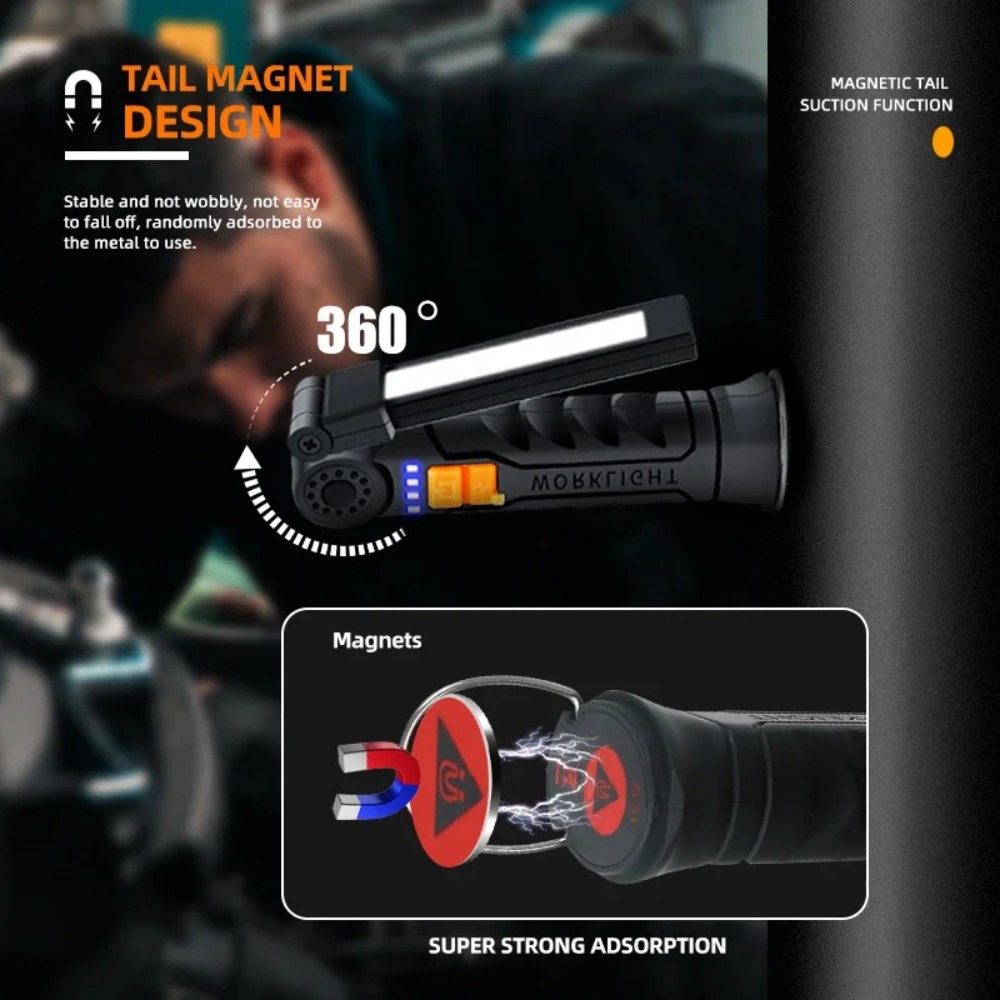 Portable COB LED Flashlight US - Outdoor Camping Decor บทวิจารณ์และราคา