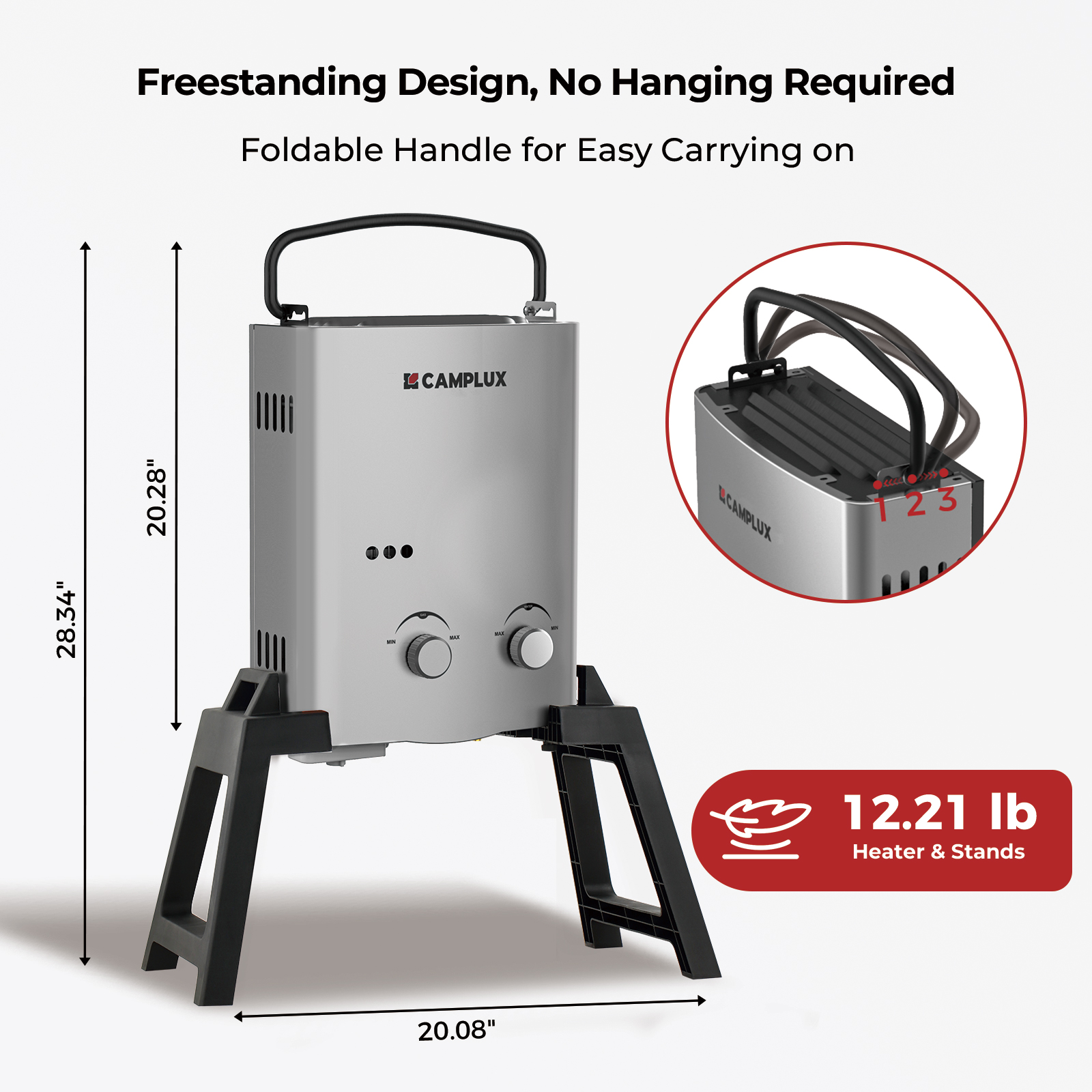CAMPLUX 1.32GPM Propane Tankle - Outdoor Camping Hot Water Shower บทวิจารณ์และราคา