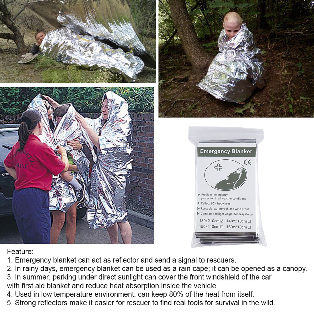 1-10PCS Emergency Thermal Blan - Outdoor Camping Rug Waterproof บทวิจารณ์และราคา