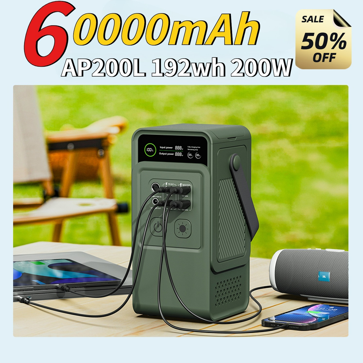 60000mAh 200W 192Wh Camping Po - Outdoor Camping Kit บทวิจารณ์และราคา