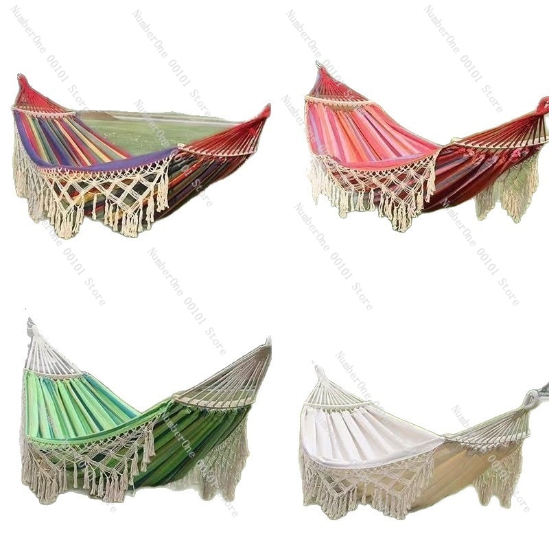 Canvas Double Hammock with Tas - Outdoor Chair Camping บทวิจารณ์และราคา