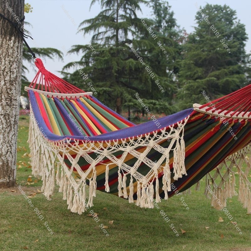 Canvas Double Hammock with Tas - Outdoor Chair Camping บทวิจารณ์และราคา