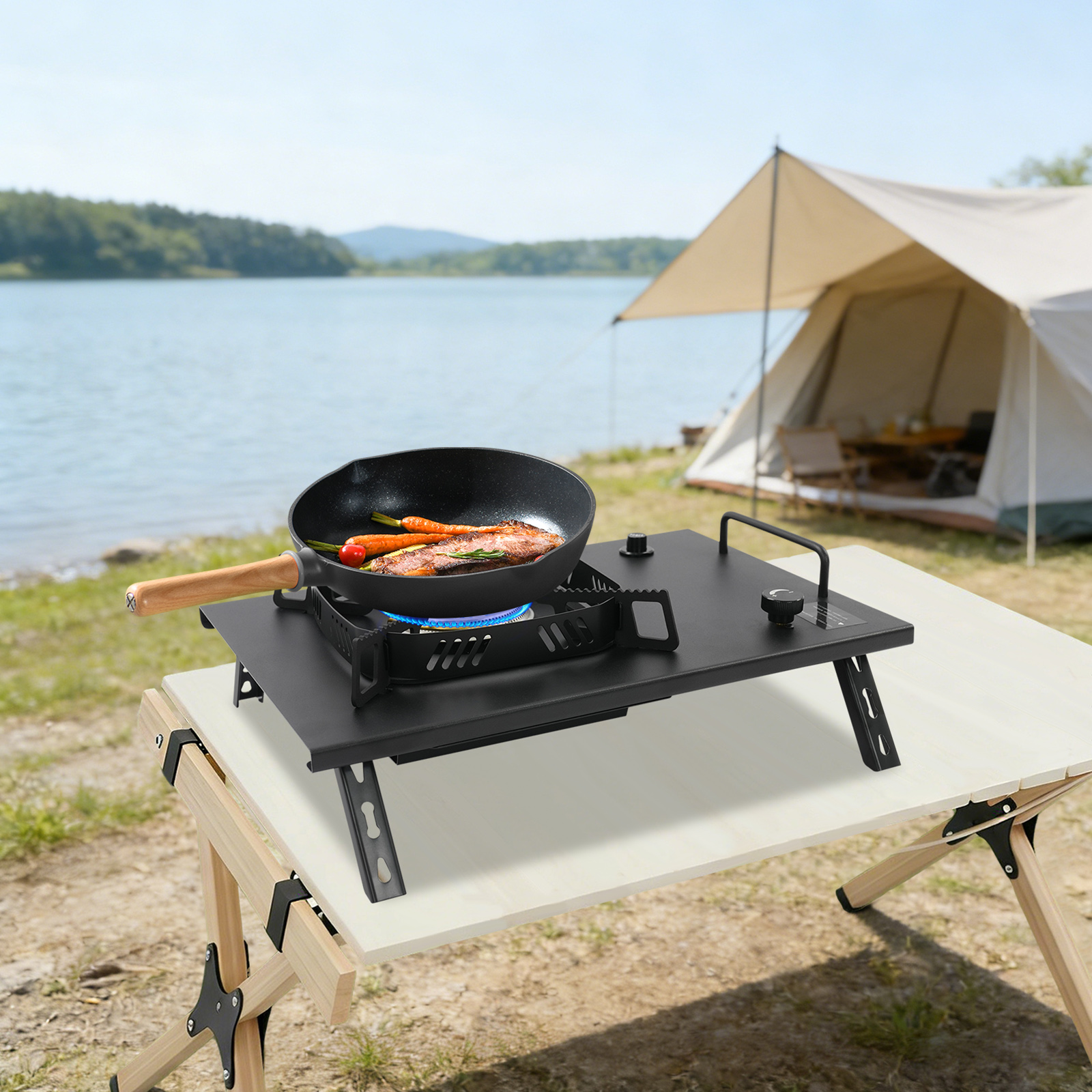 Black Outdoor Gas Stove, Folda - Outdoor Camp บทวิจารณ์และราคา