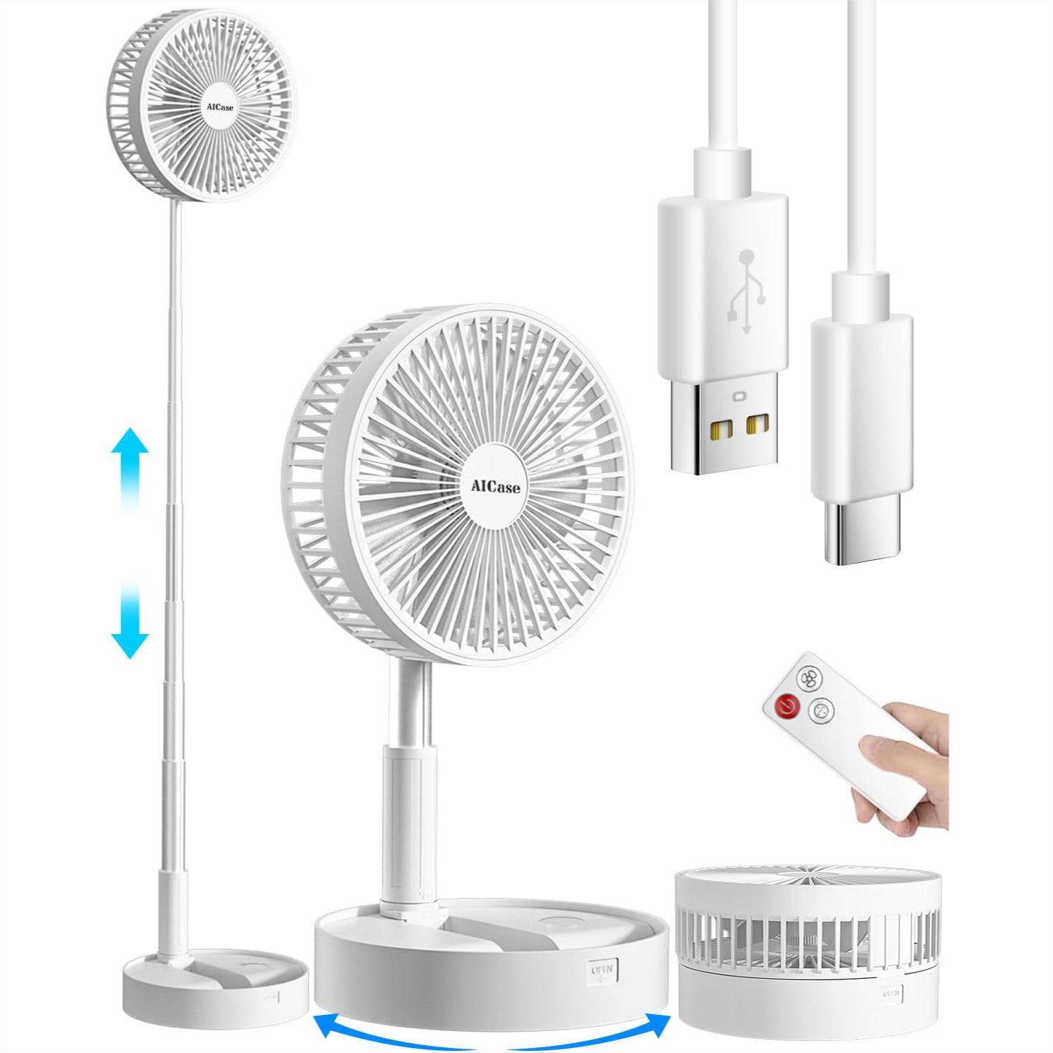 Folding Portable Stand Fan wit - Camping Quiet บทวิจารณ์และราคา