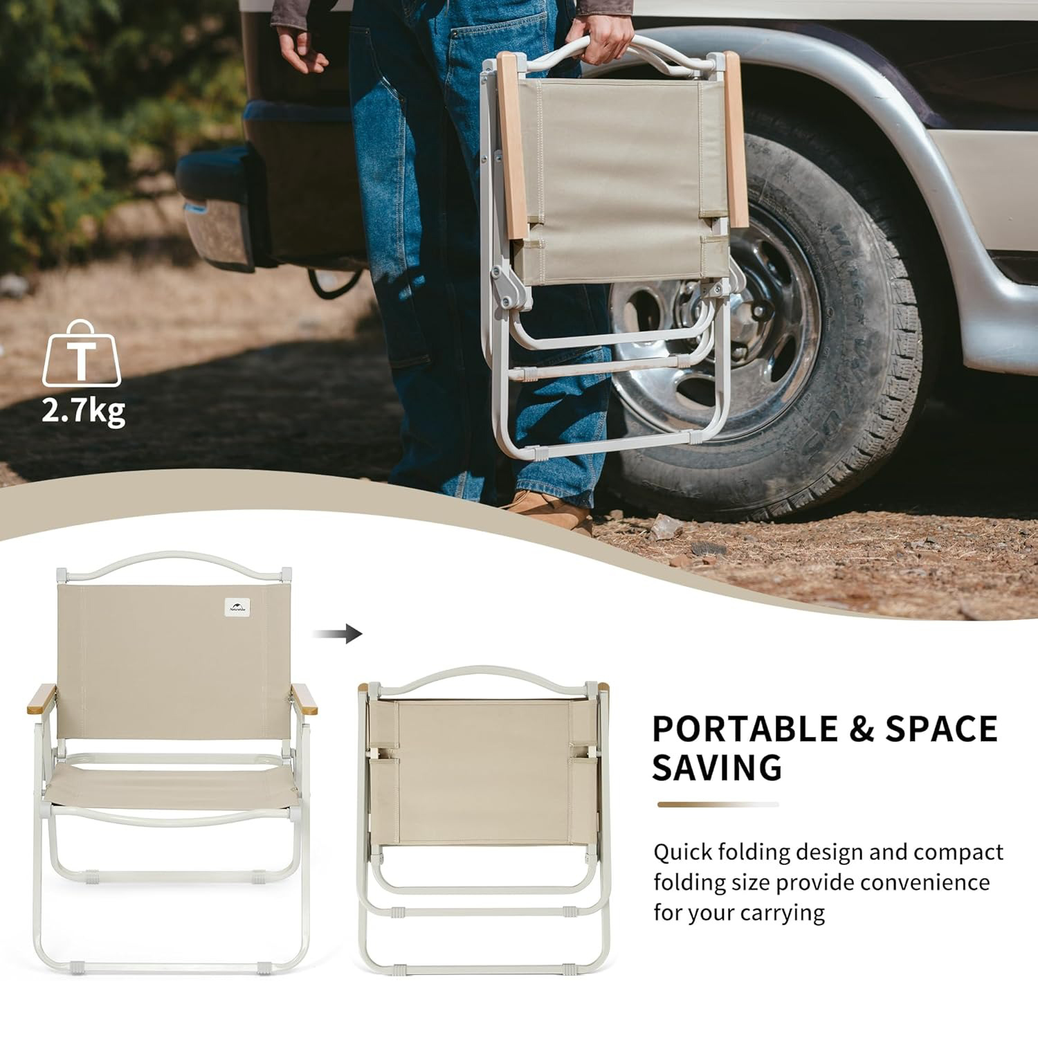 Naturehike Portable Camping Ch - Outdoor Camping Table And Chairs บทวิจารณ์และราคา