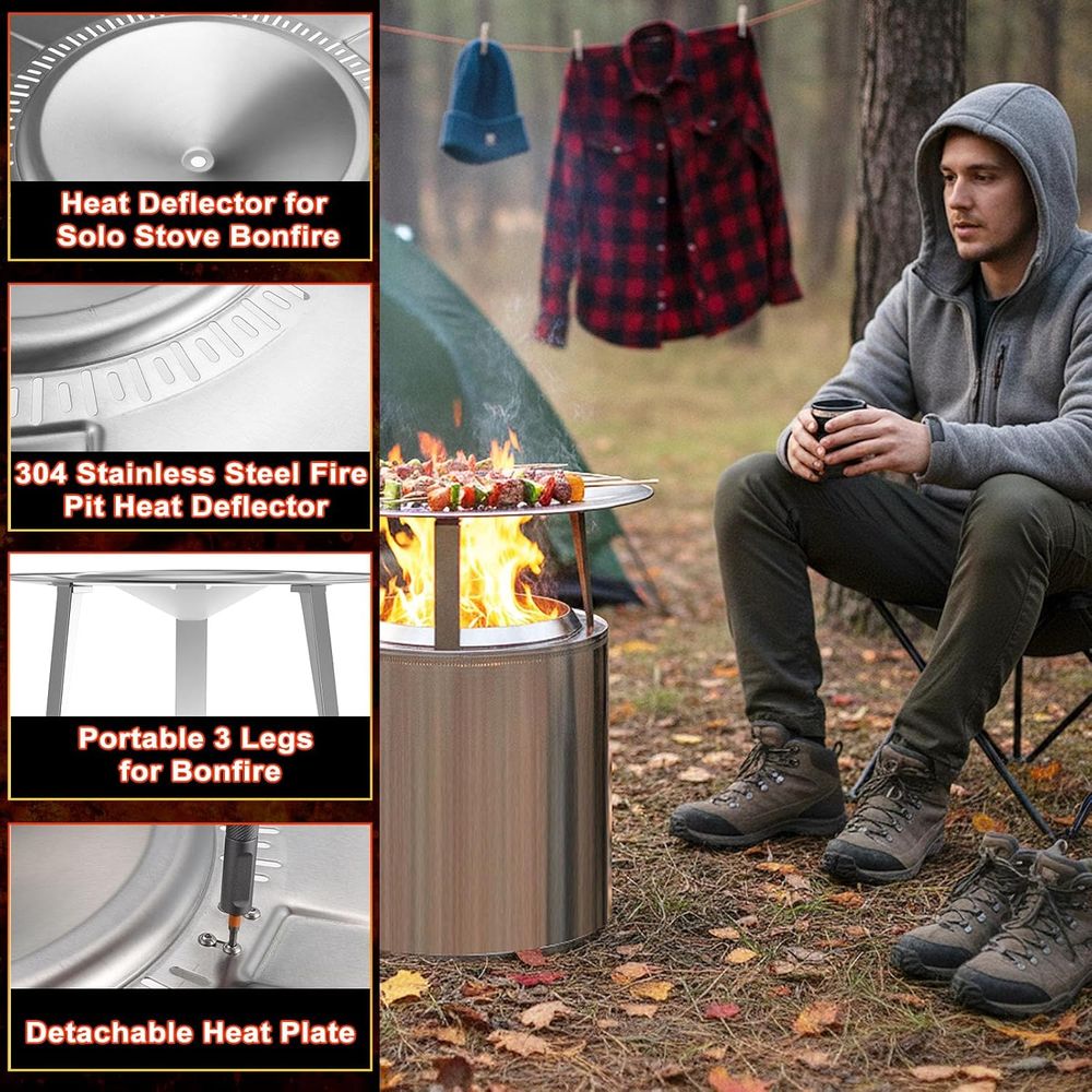Portable 3-Leg Stainless Steel - Outdoor Camping Fire Pit บทวิจารณ์และราคา