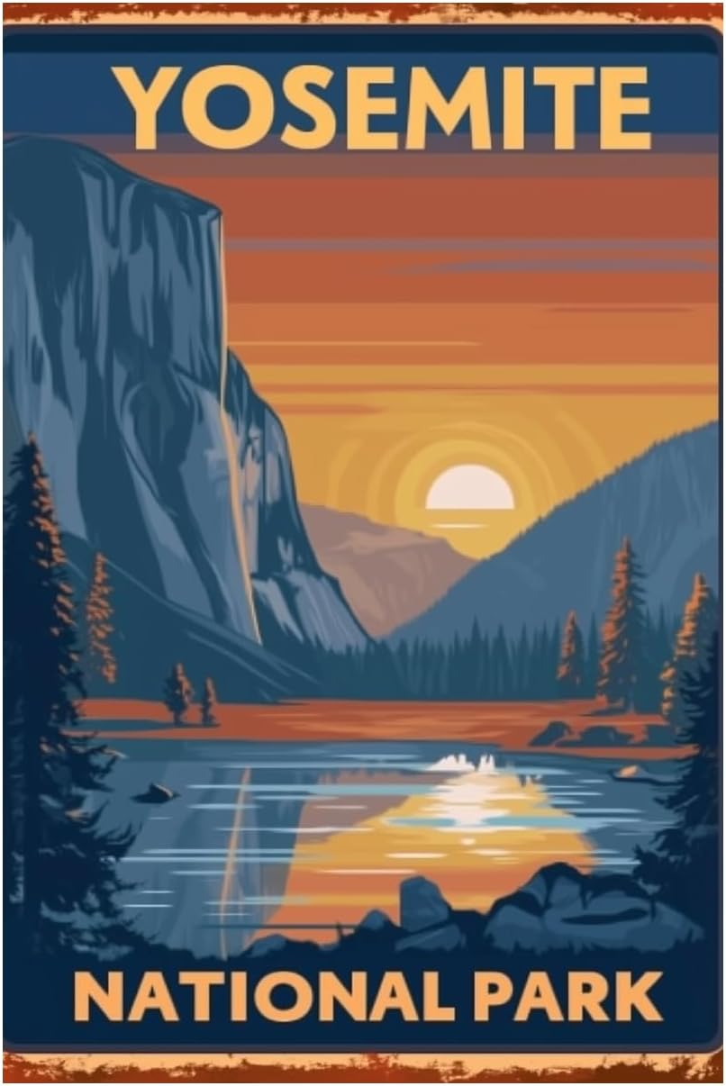 Hiking-Camping Metal-Sign Wall - Outdoor Camping Yosemite บทวิจารณ์และราคา