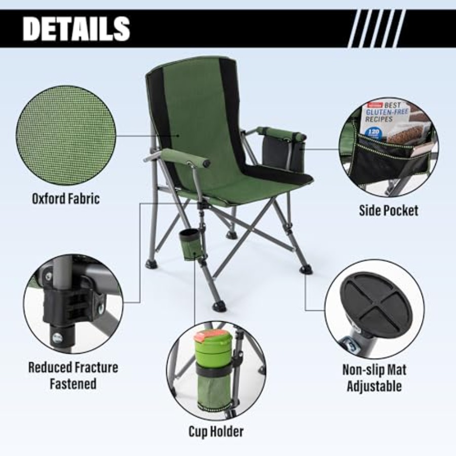Camping Chair for Adults, Heav - Outdoor Chair Camping บทวิจารณ์และราคา