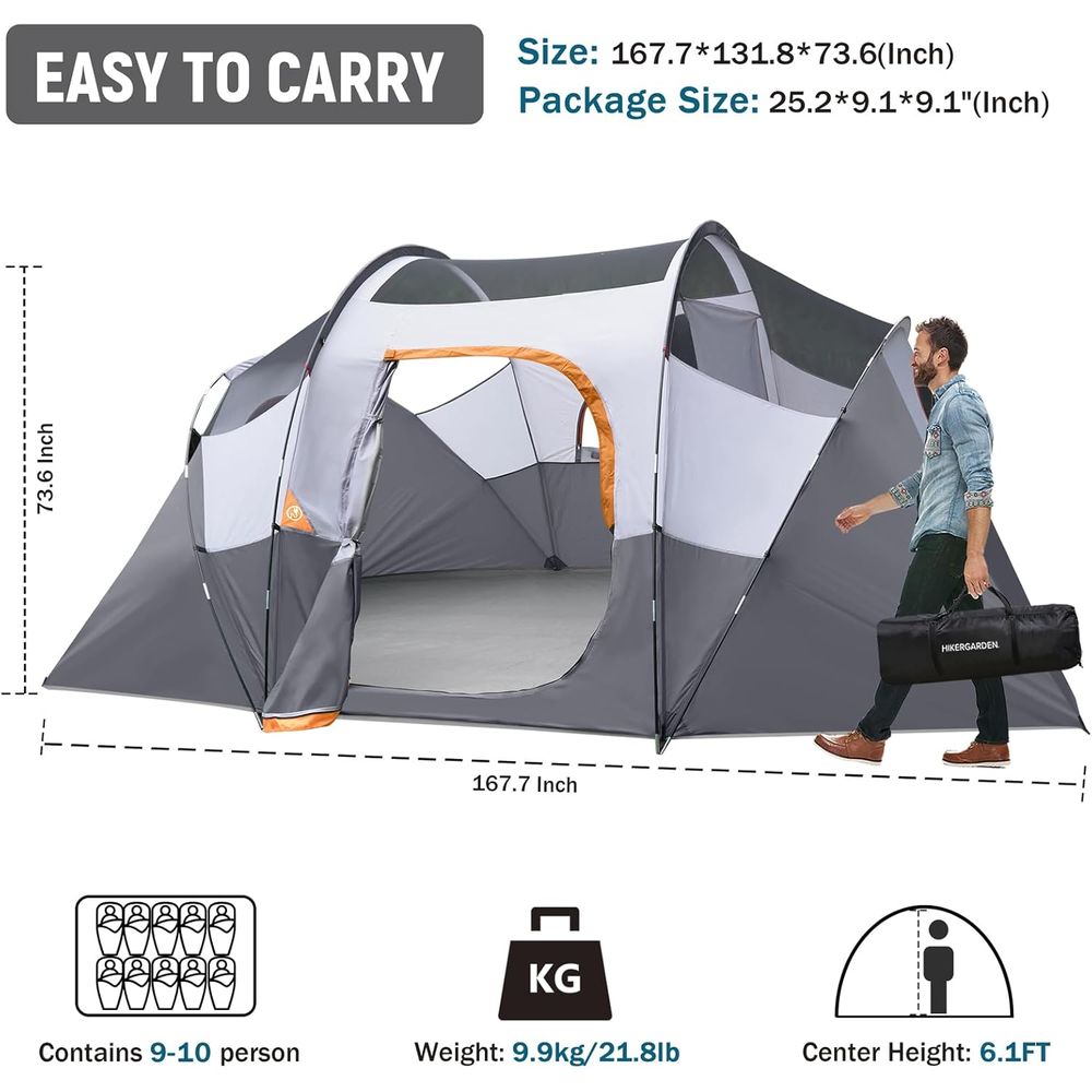 10-Person HikerGarden Tent - Q - Outdoor Camp บทวิจารณ์และราคา