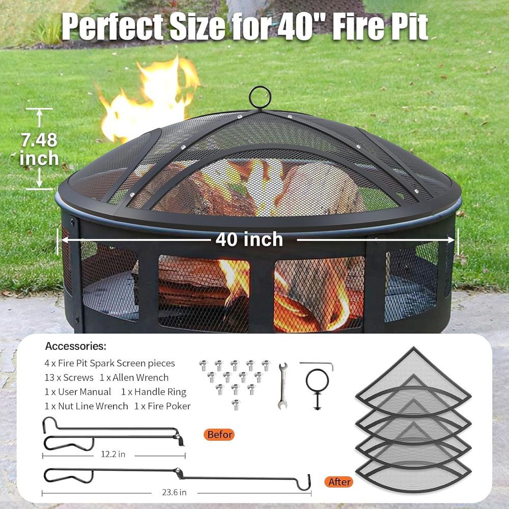 40 Outdoor Fire Pit Mesh Cover - Outdoor Camping Fire Pit บทวิจารณ์และราคา