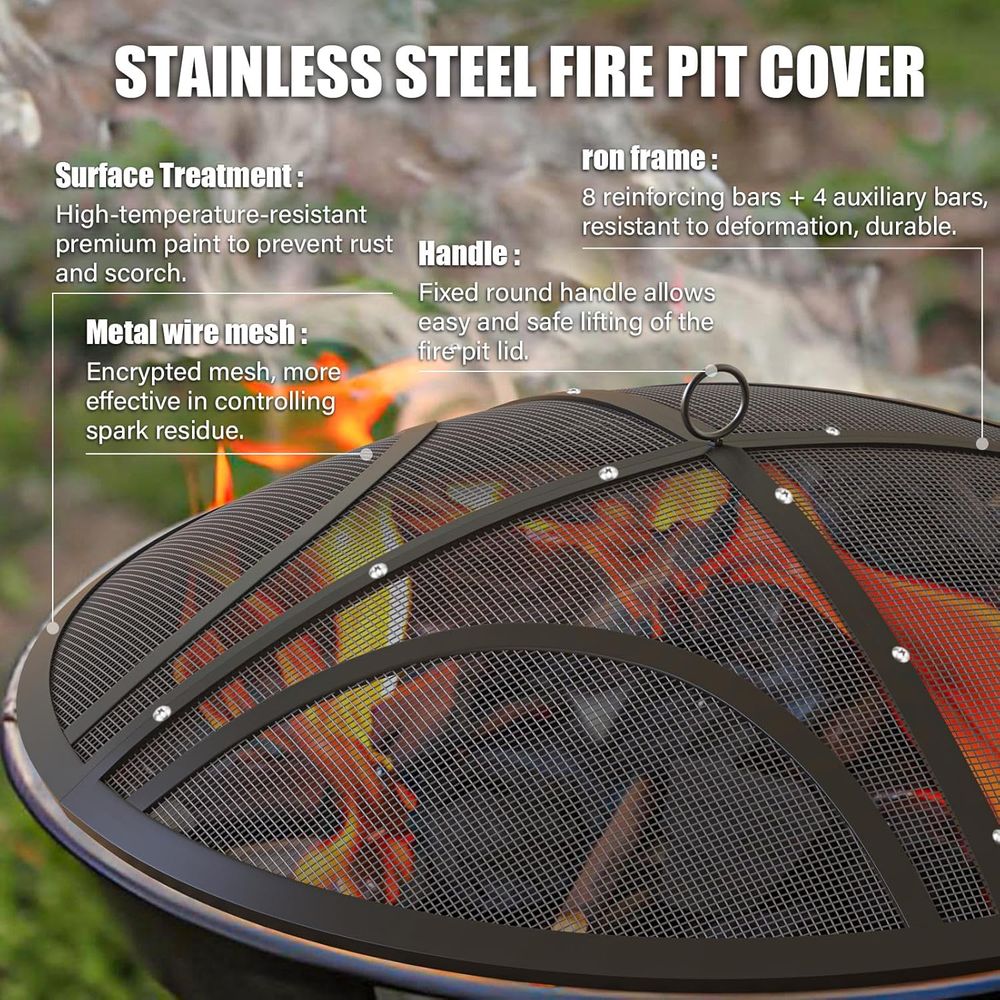 40 Outdoor Fire Pit Mesh Cover - Outdoor Camping Fire Pit บทวิจารณ์และราคา