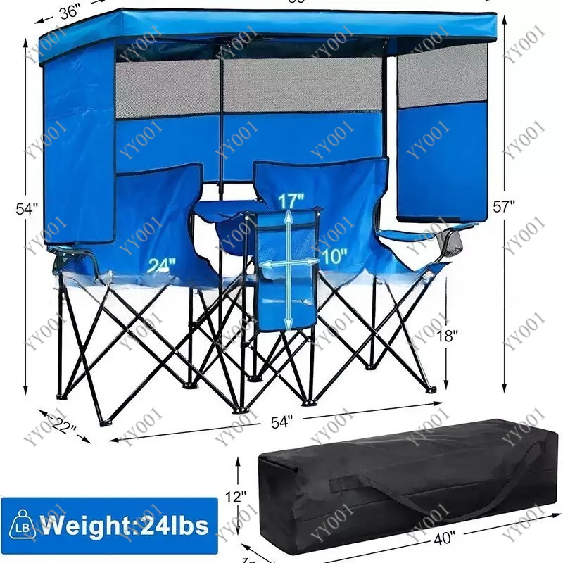Portable Double Folding Campin - Outdoor Chair Camping บทวิจารณ์และราคา
