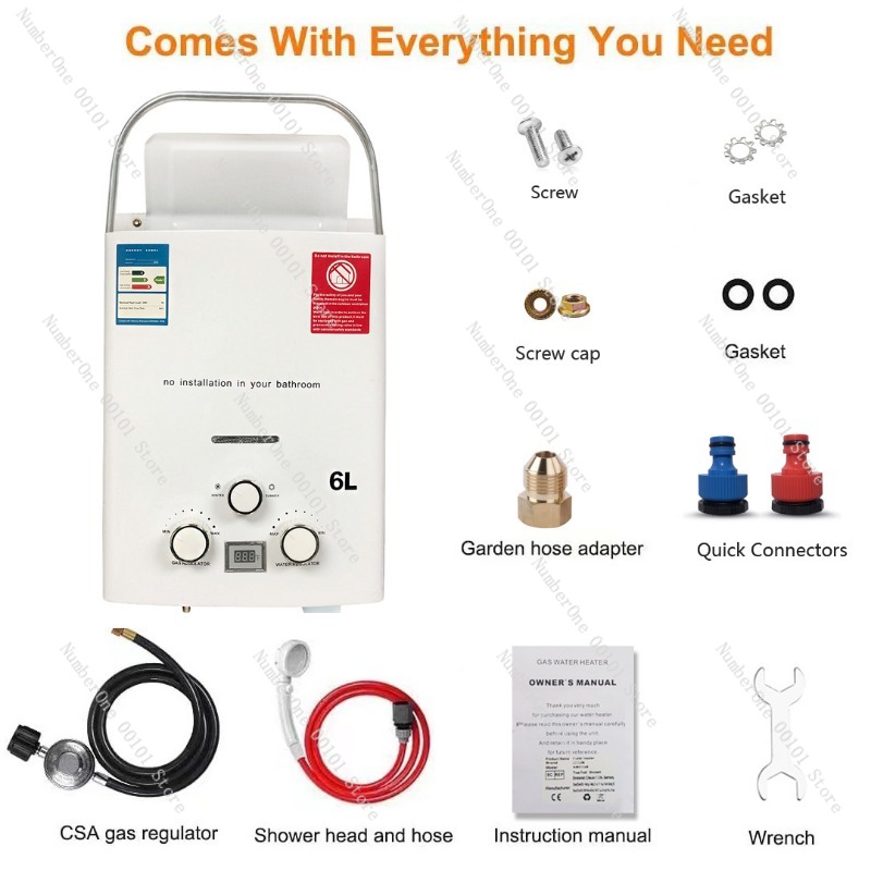 Propane LPG  Gas Tankless Wate - Outdoor Camping Hot Water Shower บทวิจารณ์และราคา