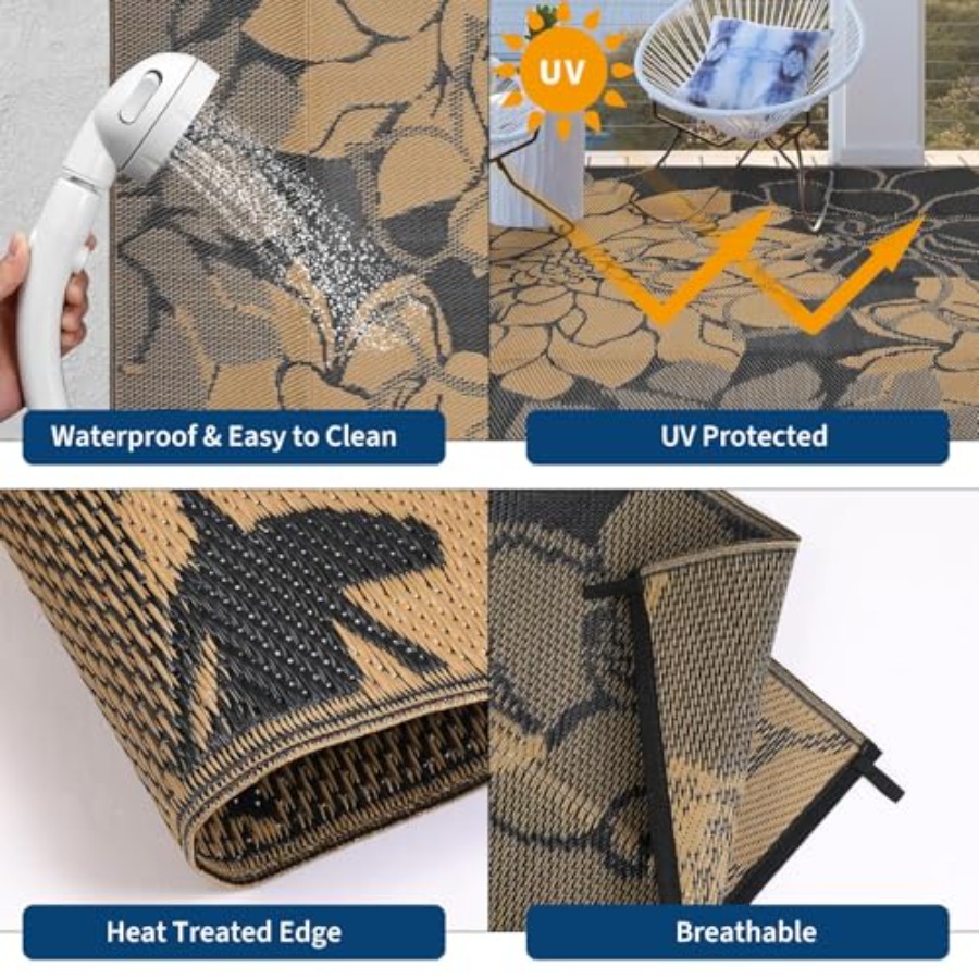 Outdoor Patio Rug 9x18 Waterpr - Outdoor Camping Rugs 9X18 บทวิจารณ์และราคา