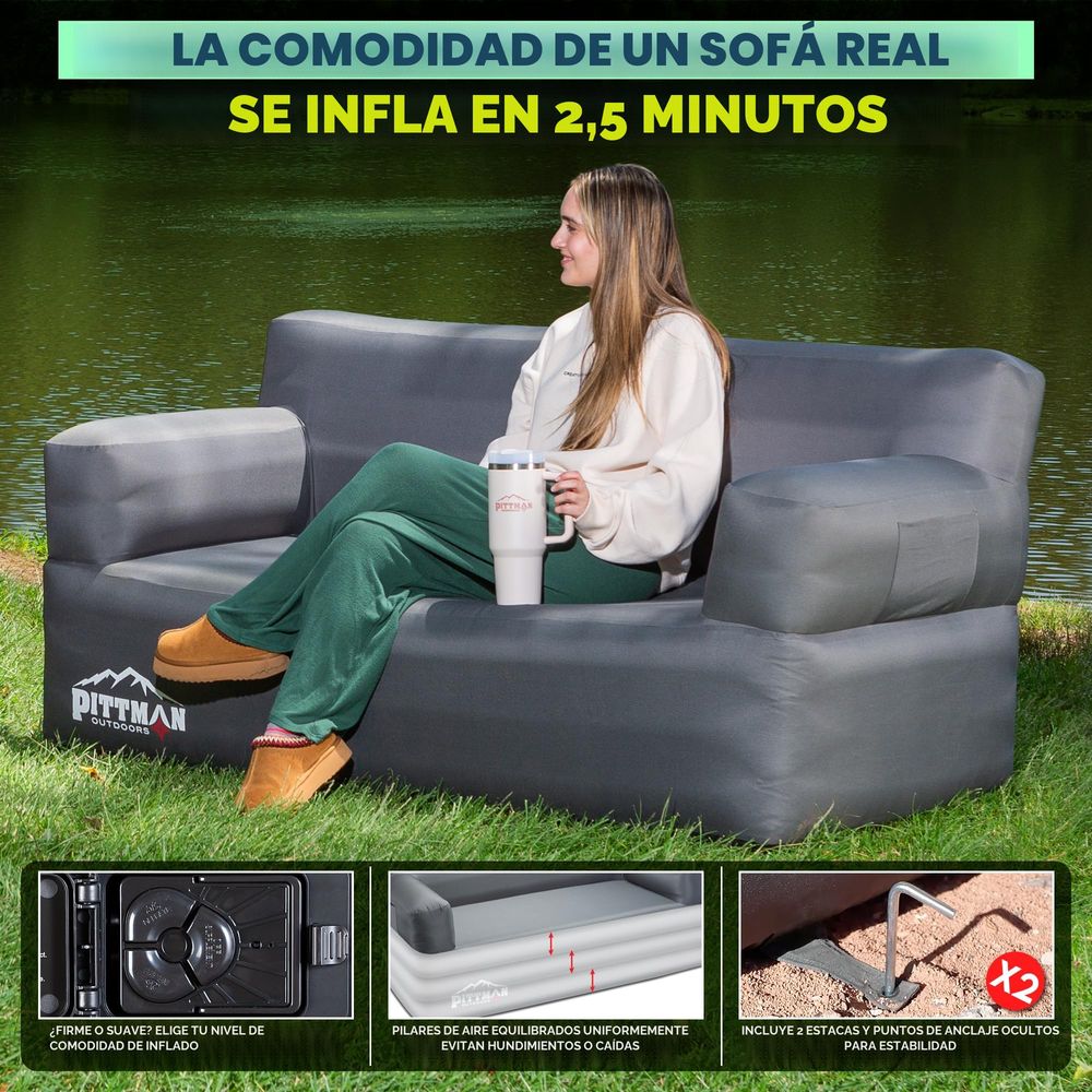 Inflatable sofa with integrate - Camping Outdoor Or Indoor บทวิจารณ์และราคา