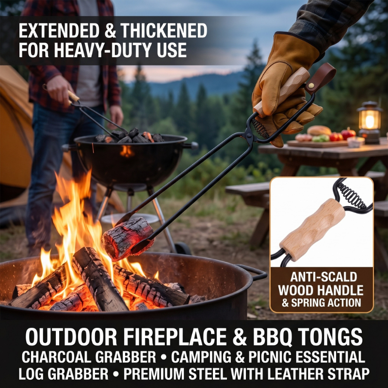 Firewood Tongs Metal Heat Resi - Camping Quiet บทวิจารณ์และราคา
