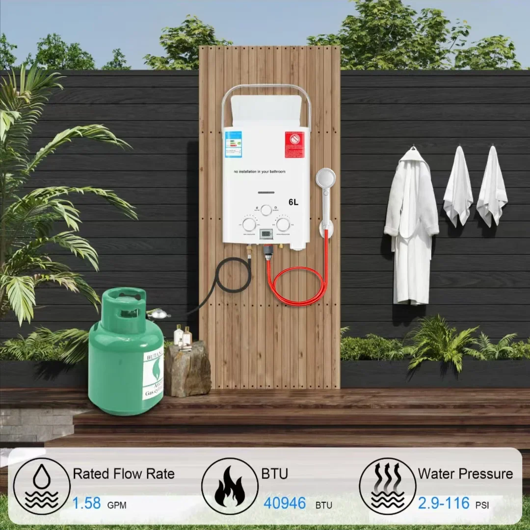 LPG Propane Gas Tankless Water - Outdoor Camping Hot Water Shower บทวิจารณ์และราคา