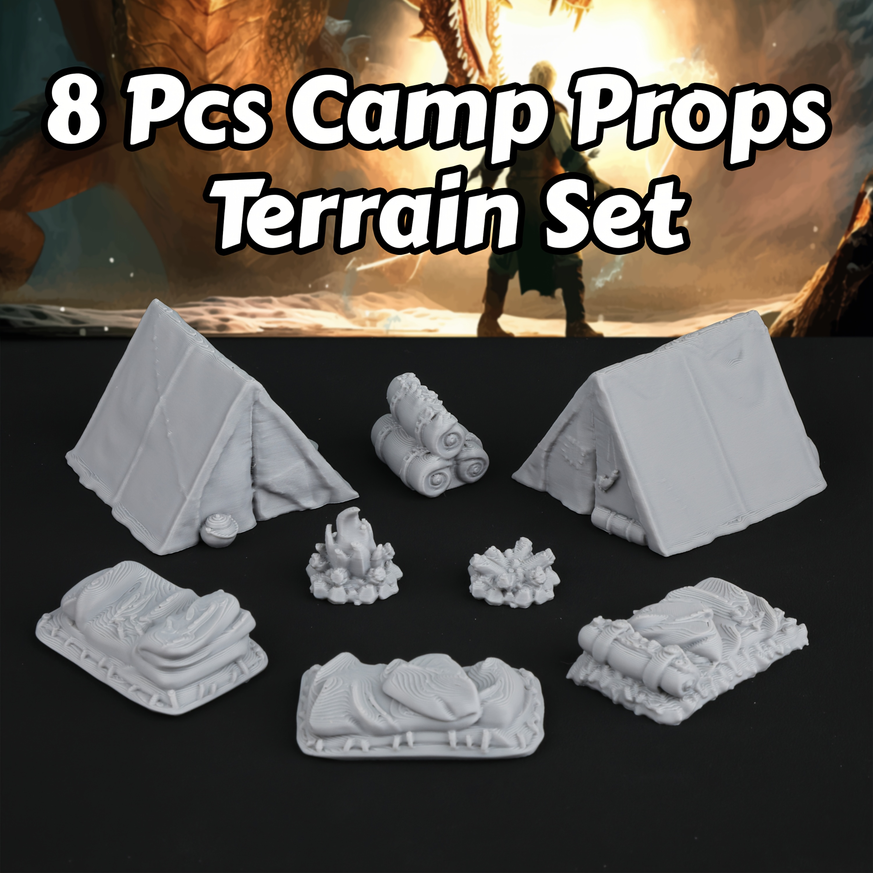 8pcs RPG Adventurer's Camp Min - Outdoor Camping Outfit บทวิจารณ์และราคา