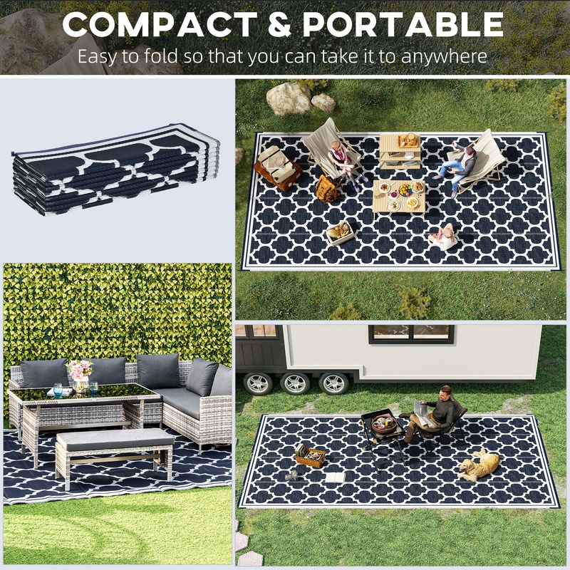 Outsunny Reversible Outdoor Ru - Outdoor Camping Rugs 9X18 บทวิจารณ์และราคา