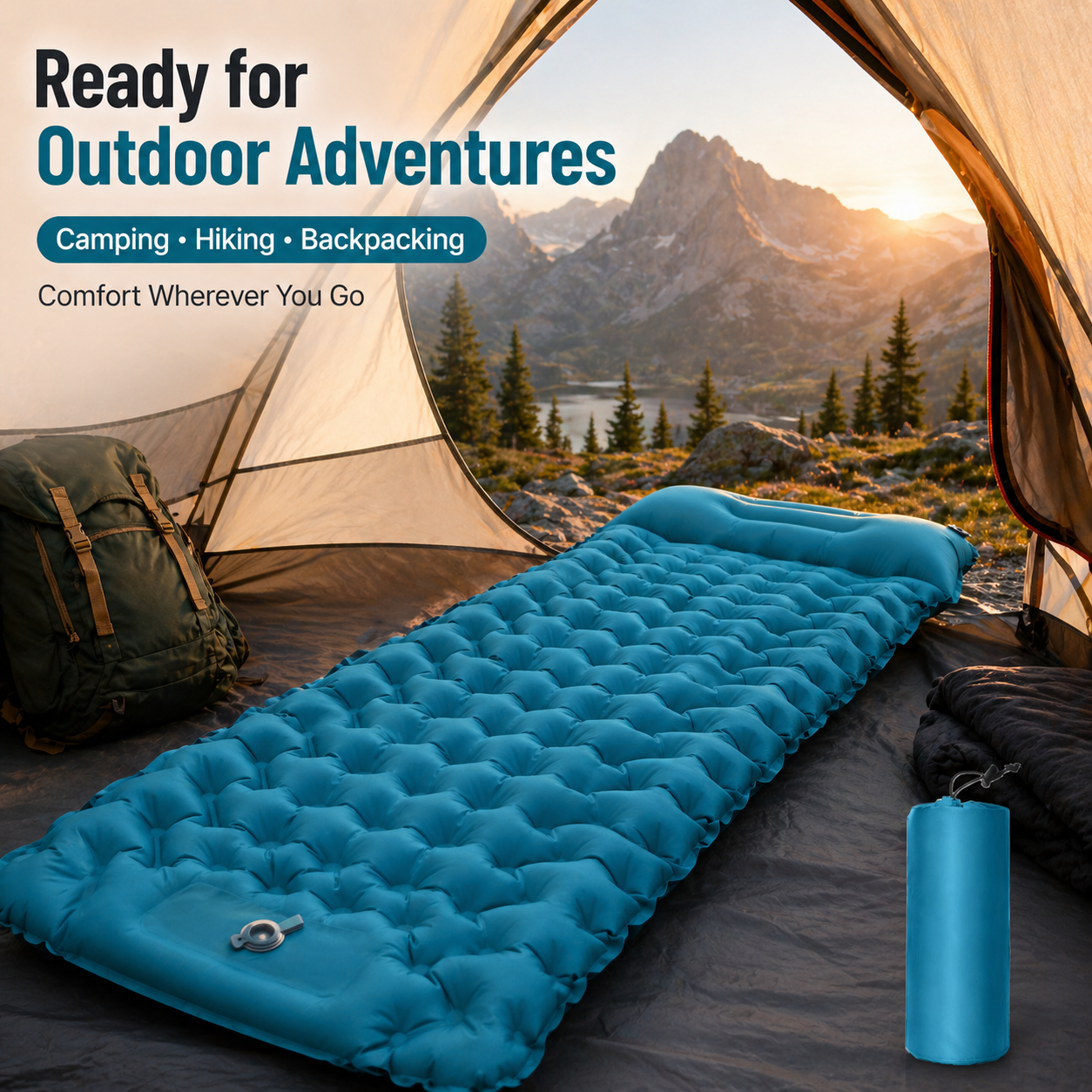 Ultralight Inflatable Camping  - Camp Pillow Compressible บทวิจารณ์และราคา