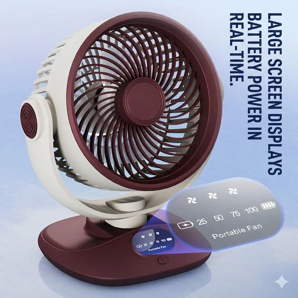 Desktop Fan Rechargeable Turbo - Camping Quiet บทวิจารณ์และราคา