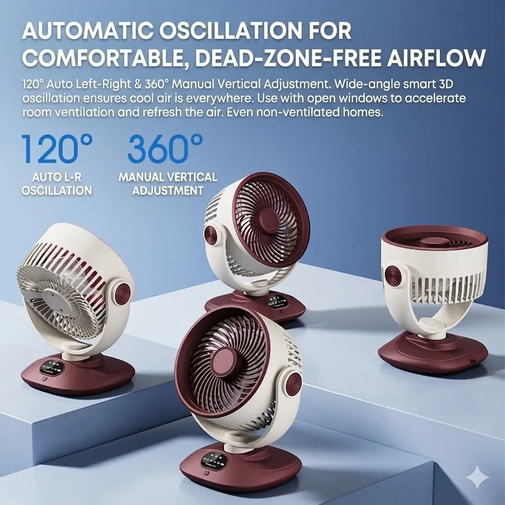 Desktop Fan Rechargeable Turbo - Camping Quiet บทวิจารณ์และราคา