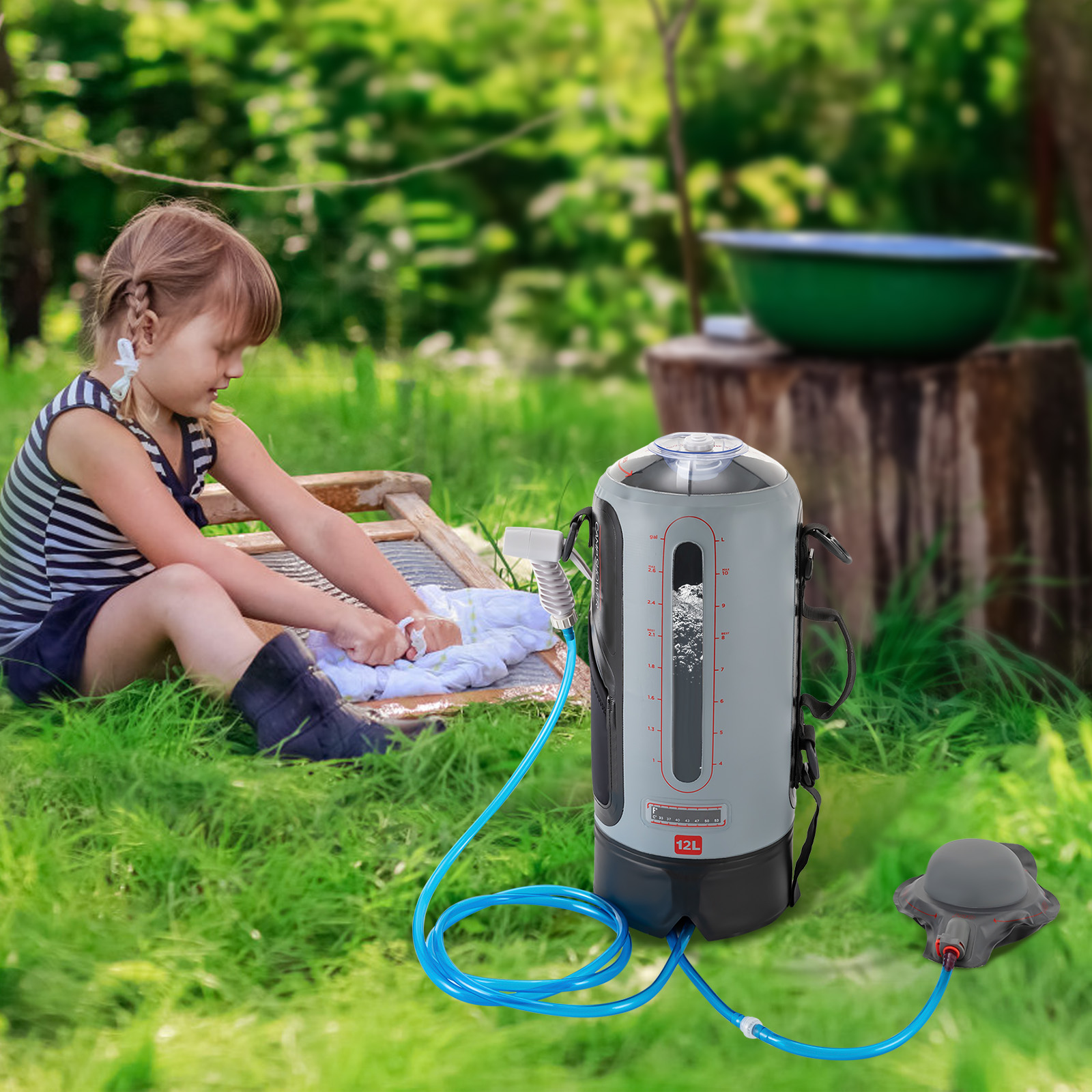 12L Portable Pressure Camp Sho - Outdoor Camping Hot Water Shower บทวิจารณ์และราคา