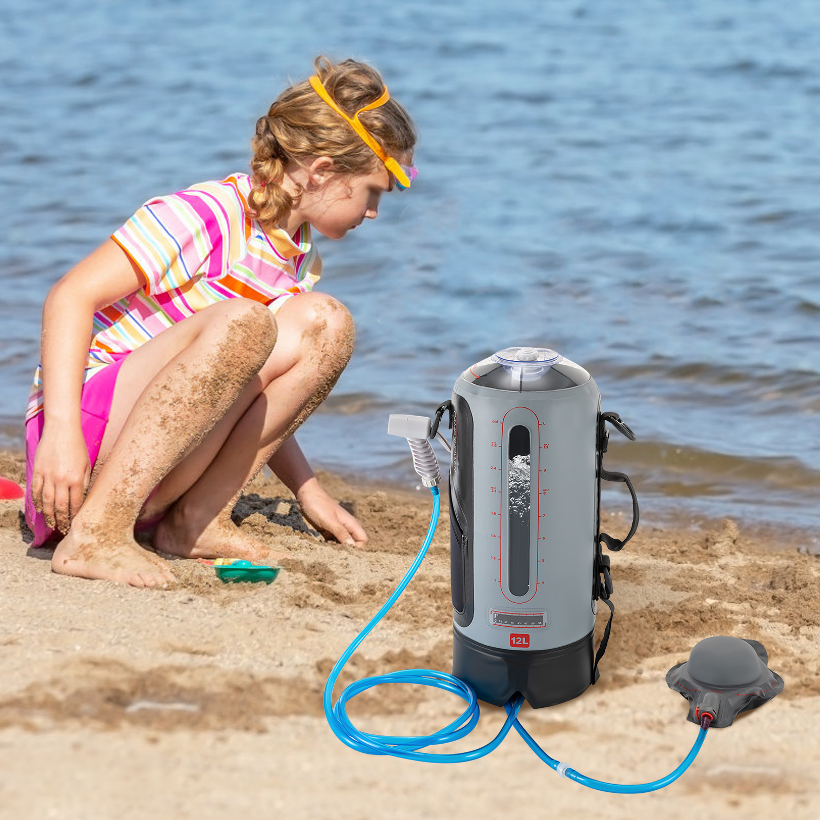 12L Portable Pressure Camp Sho - Outdoor Camping Hot Water Shower บทวิจารณ์และราคา