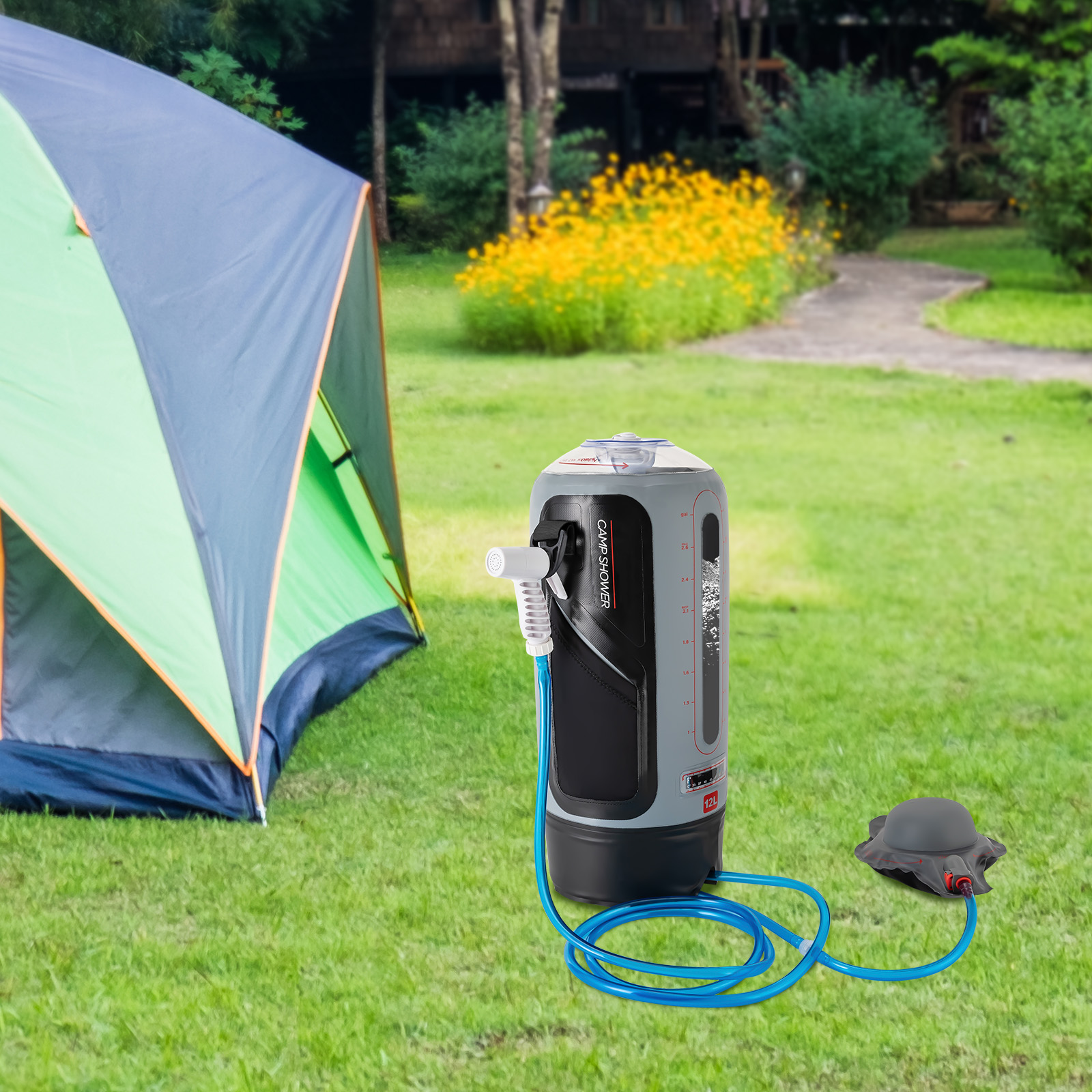 12L Portable Pressure Camp Sho - Outdoor Camping Hot Water Shower บทวิจารณ์และราคา