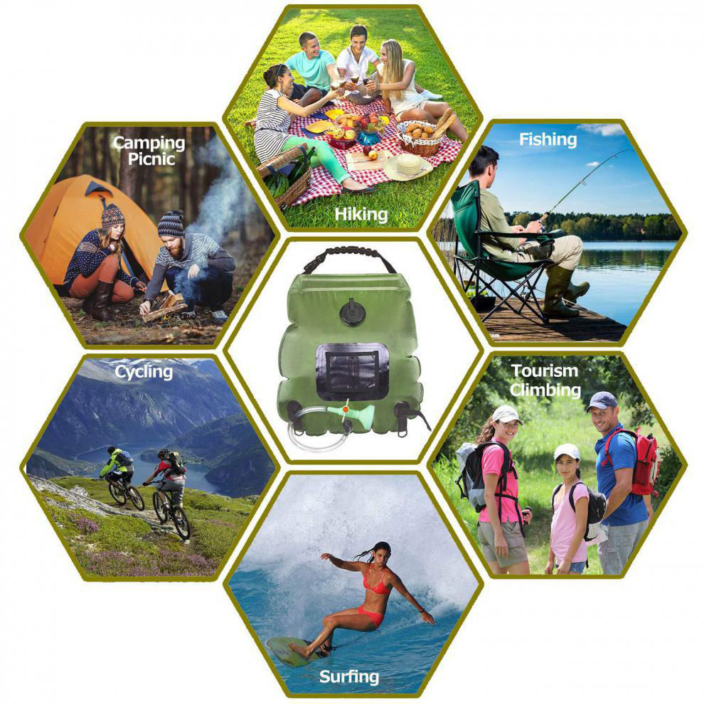 Camping Shower Bag 20L Solar H - Outdoor Camping Hot Water Shower บทวิจารณ์และราคา